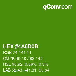 Farbcode: HEX #4A8D0B | qconv.com