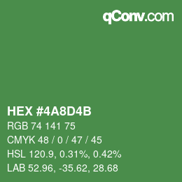 Color code: HEX #4A8D4B | qconv.com