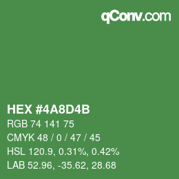 颜色代码: HEX #4A8D4B | qconv.com