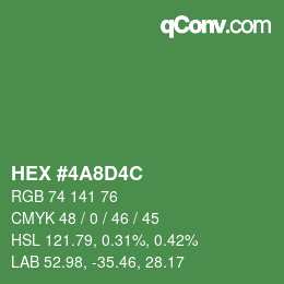 Farbcode: HEX #4A8D4C | qconv.com