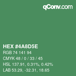 Color code: HEX #4A8D5E | qconv.com