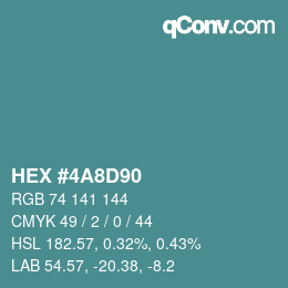 Color code: HEX #4A8D90 | qconv.com