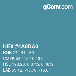 カラーコード: HEX #4A8DA0 | qconv.com