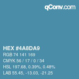 Color code: HEX #4A8DA9 | qconv.com