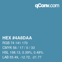 Color code: HEX #4A8DAA | qconv.com