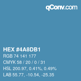 カラーコード: HEX #4A8DB1 | qconv.com
