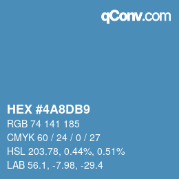 Color code: HEX #4A8DB9 | qconv.com