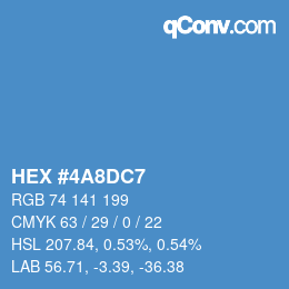 Color code: HEX #4A8DC7 | qconv.com