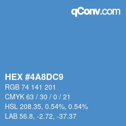 カラーコード: HEX #4A8DC9 | qconv.com