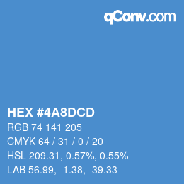 Color code: HEX #4A8DCD | qconv.com