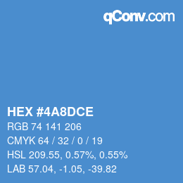 カラーコード: HEX #4A8DCE | qconv.com