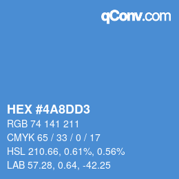 颜色代码: HEX #4A8DD3 | qconv.com