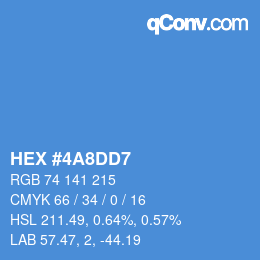 カラーコード: HEX #4A8DD7 | qconv.com