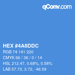 Farbcode: HEX #4A8DDC | qconv.com