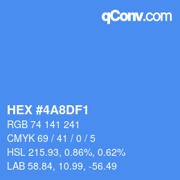 カラーコード: HEX #4A8DF1 | qconv.com