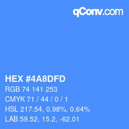 Color code: HEX #4A8DFD | qconv.com