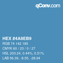 Color code: HEX #4A8EB9 | qconv.com
