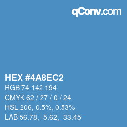 カラーコード: HEX #4A8EC2 | qconv.com
