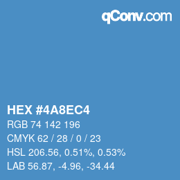 カラーコード: HEX #4A8EC4 | qconv.com