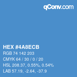カラーコード: HEX #4A8ECB | qconv.com