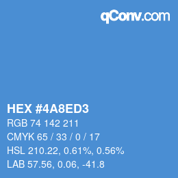 Farbcode: HEX #4A8ED3 | qconv.com