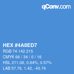 Color code: HEX #4A8ED7 | qconv.com