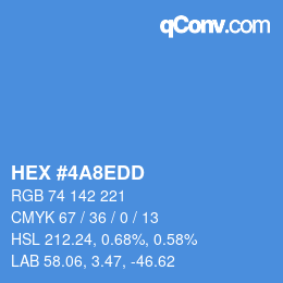 Color code: HEX #4A8EDD | qconv.com