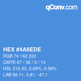 Color code: HEX #4A8EDE | qconv.com