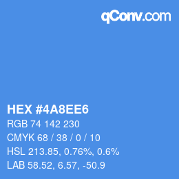 Color code: HEX #4A8EE6 | qconv.com
