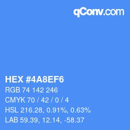 カラーコード: HEX #4A8EF6 | qconv.com