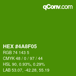 Color code: HEX #4A8F05 | qconv.com