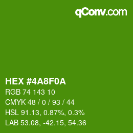 颜色代码: HEX #4A8F0A | qconv.com