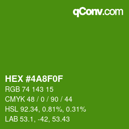 Color code: HEX #4A8F0F | qconv.com
