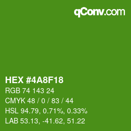 Color code: HEX #4A8F18 | qconv.com