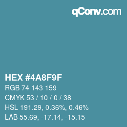 Farbcode: HEX #4A8F9F | qconv.com