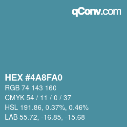 Color code: HEX #4A8FA0 | qconv.com