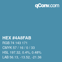 カラーコード: HEX #4A8FAB | qconv.com