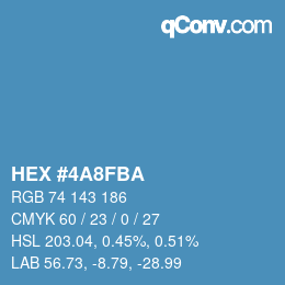 Color code: HEX #4A8FBA | qconv.com
