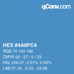 Color code: HEX #4A8FC4 | qconv.com