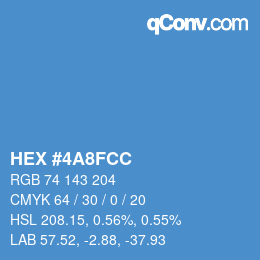 Color code: HEX #4A8FCC | qconv.com
