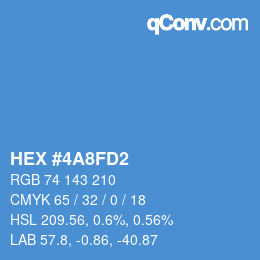カラーコード: HEX #4A8FD2 | qconv.com