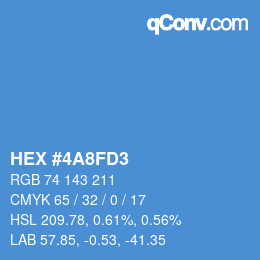 Color code: HEX #4A8FD3 | qconv.com