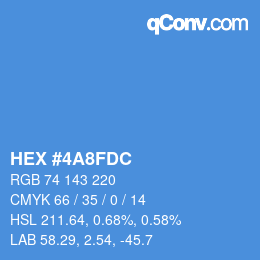 カラーコード: HEX #4A8FDC | qconv.com