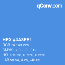Color code: HEX #4A8FE1 | qconv.com