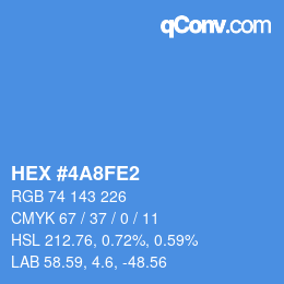 カラーコード: HEX #4A8FE2 | qconv.com