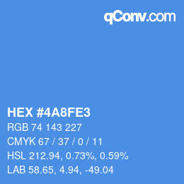 颜色代码: HEX #4A8FE3 | qconv.com