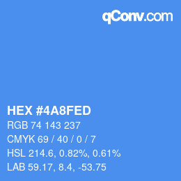 カラーコード: HEX #4A8FED | qconv.com