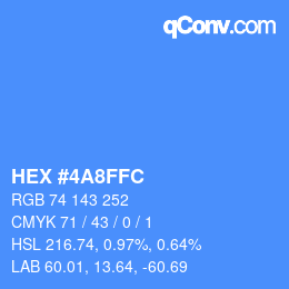カラーコード: HEX #4A8FFC | qconv.com