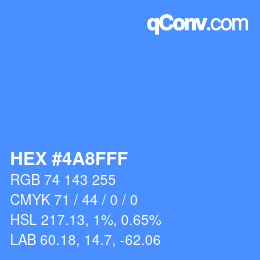 颜色代码: HEX #4A8FFF | qconv.com