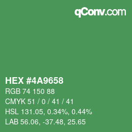 颜色代码: HEX #4A9658 | qconv.com